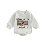 Lioraitiin 0–18M Infant Baby Girl Boy Autumn Jumpsuit – Letter & Cow Print Long Sleeve Round Neck Bodysuit