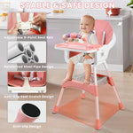 Ubravoo Convertible Baby High Chair – Portable Dining & Play Chair with Removable Double Tray and Toy Rack | Adjustable Seat & Stainless Steel Frame | Model S360