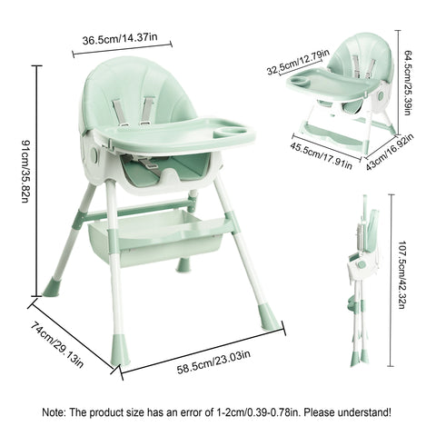 Portable Foldable Baby Dining Chair – Lightweight High Chair with Detachable Tray | Model 803C | Compact Feeding Seat for Infants & Toddlers
