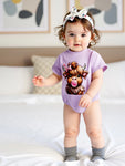 Baby Girl Highland Cow Romper – Soft Cotton Summer Bodysuit | Lioraitiin