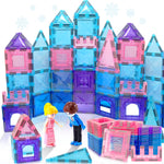 Frozen Princess Magnetic Tiles Castle Building Blocks – STEM Toys for Girls, Creative Birthday Gift, Magnetic Construction Set