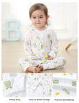 MICHLEY 3pcs Baby Short-Sleeve Rompers & Long-Sleeve Jumpsuit Bodysuit – Soft White Cartoon Infant Clothes Overalls for Boys & Girls