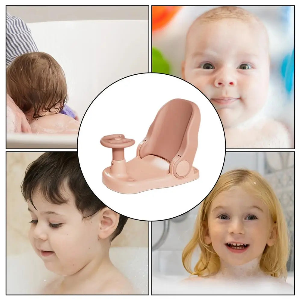 Toddler Bathtub Seat Toddler Shower Seat With Adjustable Backrest Portable Baby Bath Chair With Suction Cup Base Non-Slip Bath