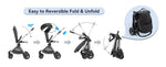EMU Reversible Baby Stroller with Reversible Seat Full-Size Infant Stroller with Full Recline Cockpit Compact Foldable Pram Carr