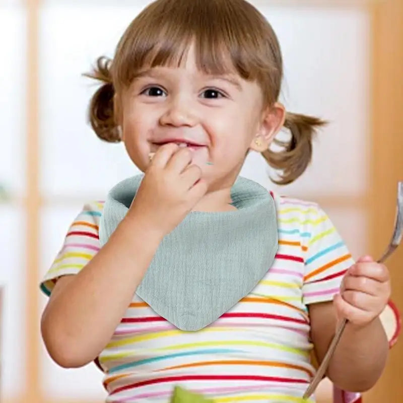 Toddler Bandana Bibs Absorbent Cotton Triangle Teething Bib Toddle Drooling Bibs Solid Color Toddler Drool Bibs for Feeding