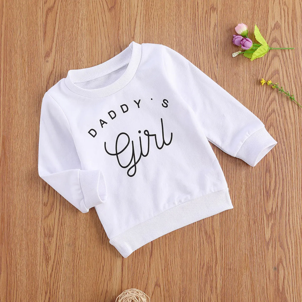 Adorable Toddler Girls Hoodies Sweet Mommy s Little Princess Graphic Print Crew Neck Sweaters for Fall Winter
