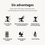 Luxury Portable Travel Pram 3 in 1Baby Stroller High Landscape Baby Pushchair Baby Travel Stroller Newborn Stroller