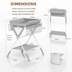 SEJOY Baby Changing Table with Wheels – Foldable, Portable, Height Adjustable Diaper Changing Station with Storage, Safety Belt & Removable Cover for Newborn Infant Toddlers