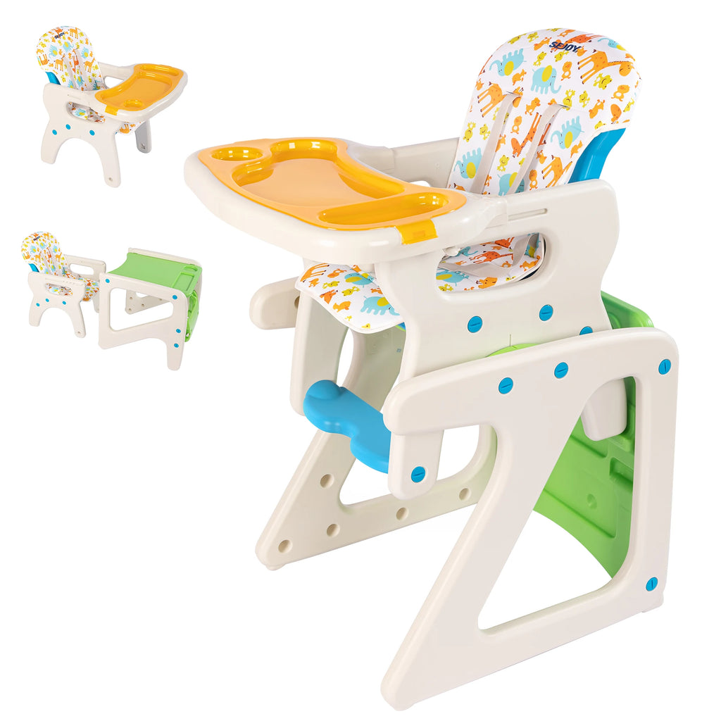 Sejoy 3-in-1 High Chair for Babies & Toddlers – Adjustable Backrest, Removable Tray & Washable Cushion – ASTM & CPC Certified Feeding Chair