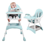 Ubravoo Convertible Baby High Chair – Portable Dining & Play Chair with Removable Double Tray and Toy Rack | Adjustable Seat & Stainless Steel Frame | Model S360