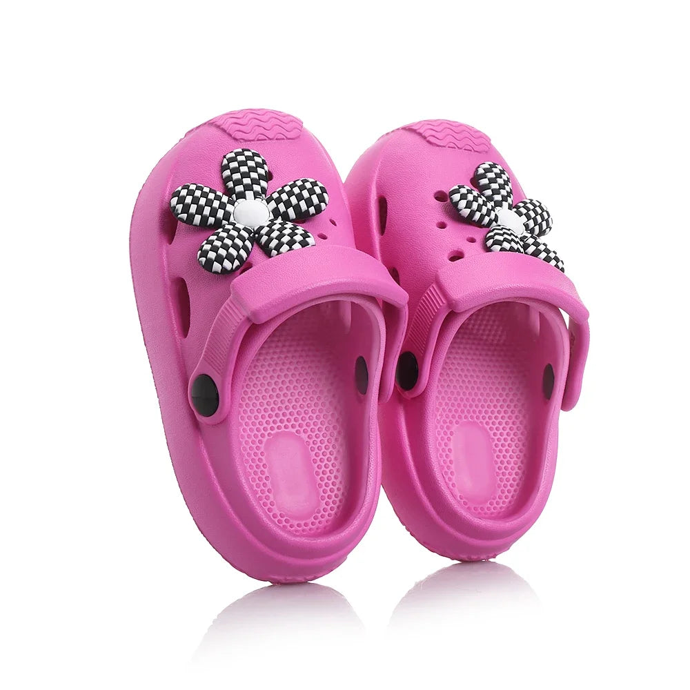 New Summer Kids Beach Slippers – Soft Anti-Slip Flower Garden Sandals for Boys & Girls, Lightweight Breathable Outdoor Shoes