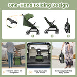 High View Portable Baby Stroller – Lightweight Travel Stroller with 360° Swivel Seat, Compact Fold, and Sun Protection for Babies & Toddlers