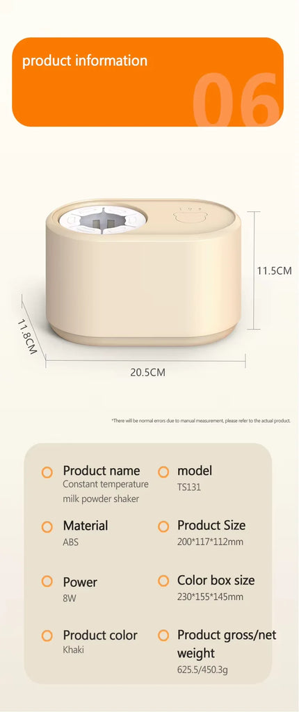 Smart Baby Formula Mixer – Insulated Constant Temperature Milk Bottle Shaker | USB Plug-In Intelligent Milk Powder Blender