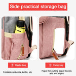 Portable Foldable Baby Travel Bed & Diaper Bag – Large Capacity Mommy Backpack with Changing Station & Infant Carrier (Fashionable & Lightweight)