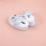 Adorable Baby Girls Plush Shoes with Cute Cartoon Design Big Eyes Warm Fleece Lining Non-Slip Sole for First Steps
