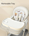 Luxury Adjustable Baby Feeding Chair – Assembly-Free High Chair with Removable Tray & Seat, EN & ASTM Certified – Metal Frame Booster Seat for Infants & Toddlers
