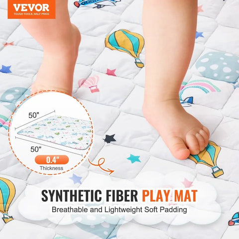 50x50 Baby Play Mat – Soft Crawling Floor Playmat for Infants, Portable Activity Mat