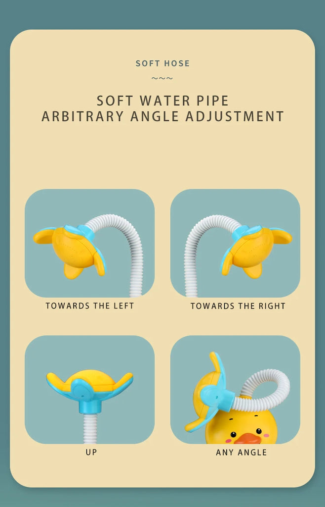 New Baby Bath Kids Toys Rainbow Shower Pipeline Yellow Ducks Slide Tracks Bathroom Educational Water Game for Children Gifts Toy