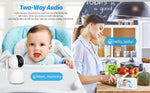 Baby Monitor Camera Audio 5 Inch Screen 28 Hours Battery Video Camera Night Vision 2-Way Talk Lullabies Baby Nanny Security Cam